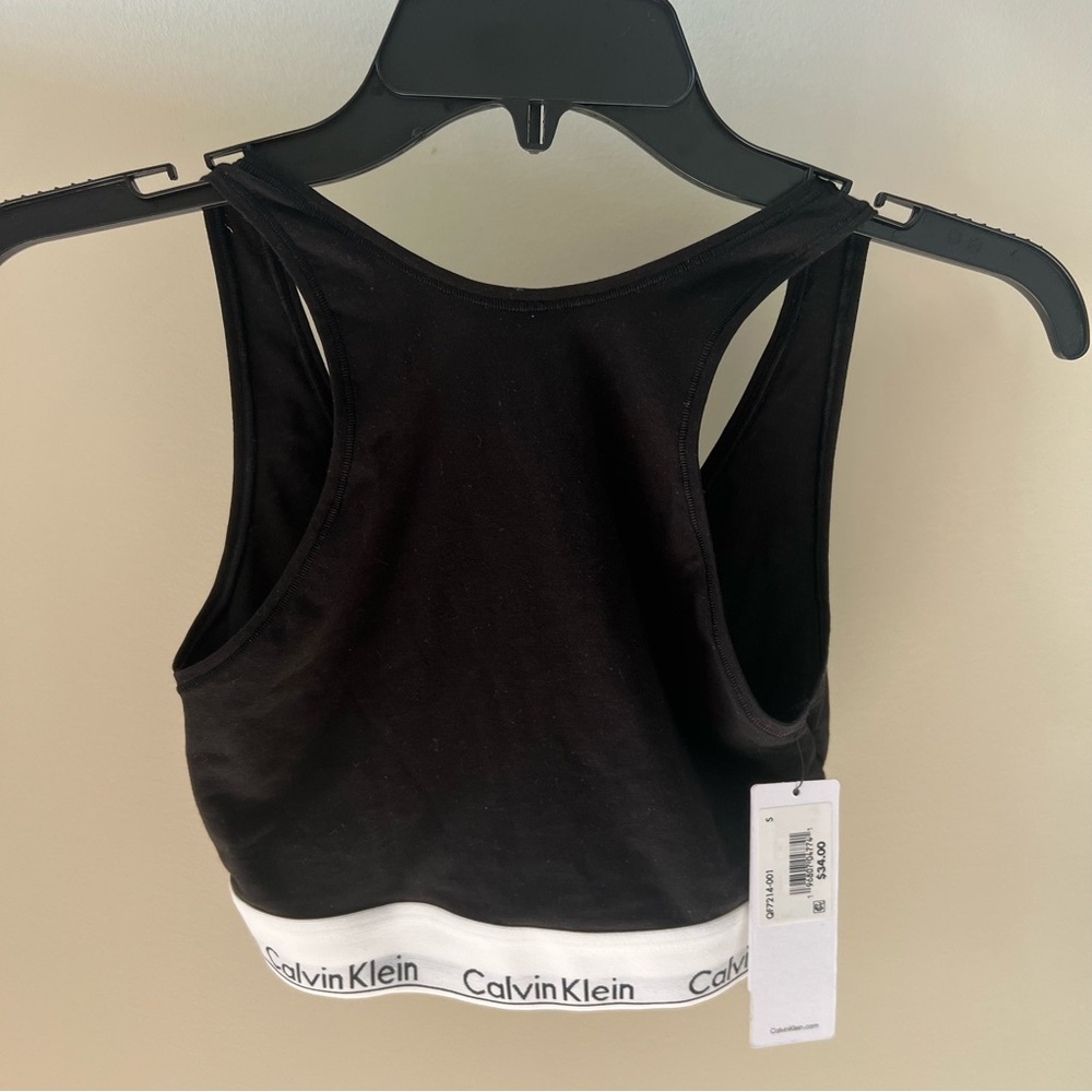 Calvin Klein Modern Cotton Unlined Longline Bralette QF7214 - Black S